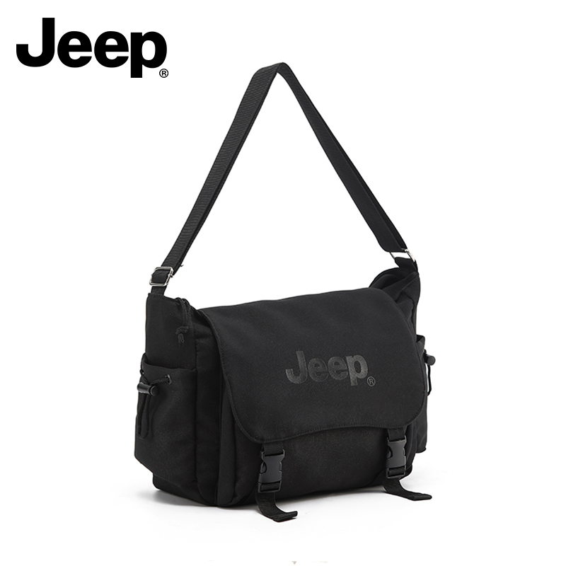 Jeep 吉普潮品时尚单肩斜挎包腰包PP51X04060(黑色-黑标)(单位:个)高清大图