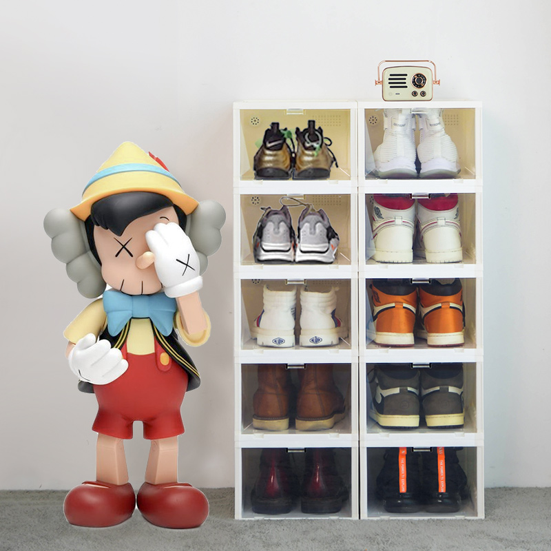 禧天龙鞋盒球鞋收纳盒透明侧开抽屉式鞋柜简易家用加厚收纳箱收纳柜高清大图