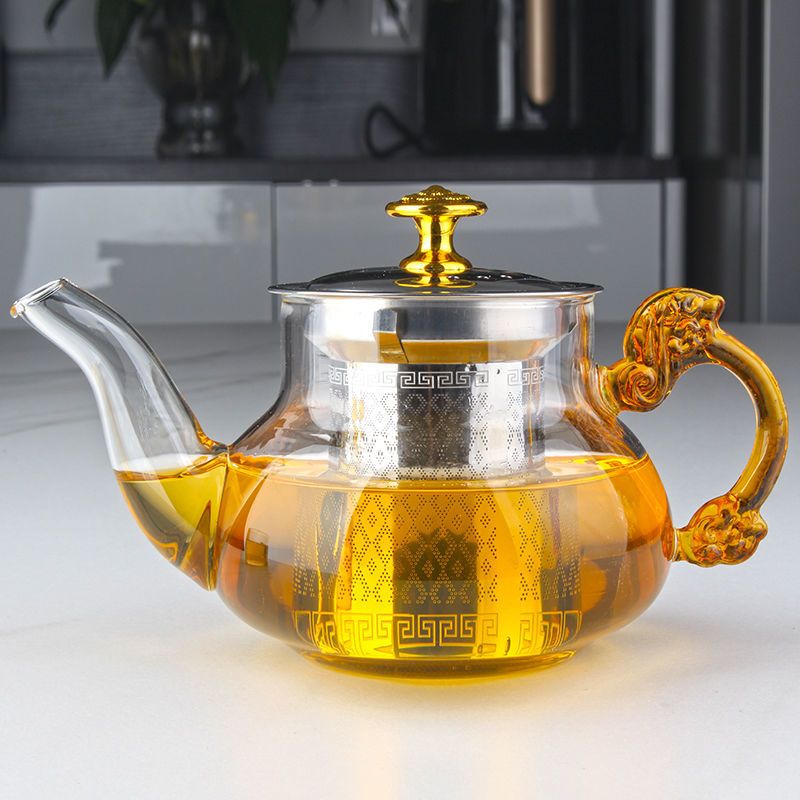 新款茶壶玻璃耐高温家用茶壶茶水分离泡茶壶茶具套茶壶冲茶器 鹰嘴200毫升(一个人使用) 单壶