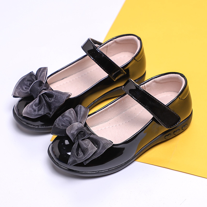 huayangtu女童皮鞋2020新款儿童鞋子黑色演出小皮鞋女软底时尚英伦风