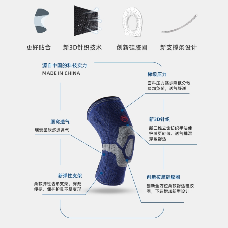 李宁(LI -NTING)护膝男运动膝盖篮球半月板护关节套女羽毛球跑步深蹲健身