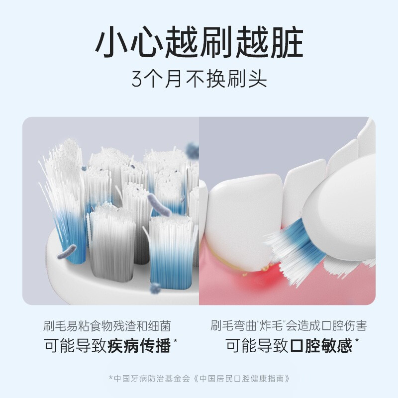 usmile笑容加(原装正品) 电动牙刷头 杜邦进口褪色软毛刷头 抛光焕白净白款-2支装高清大图