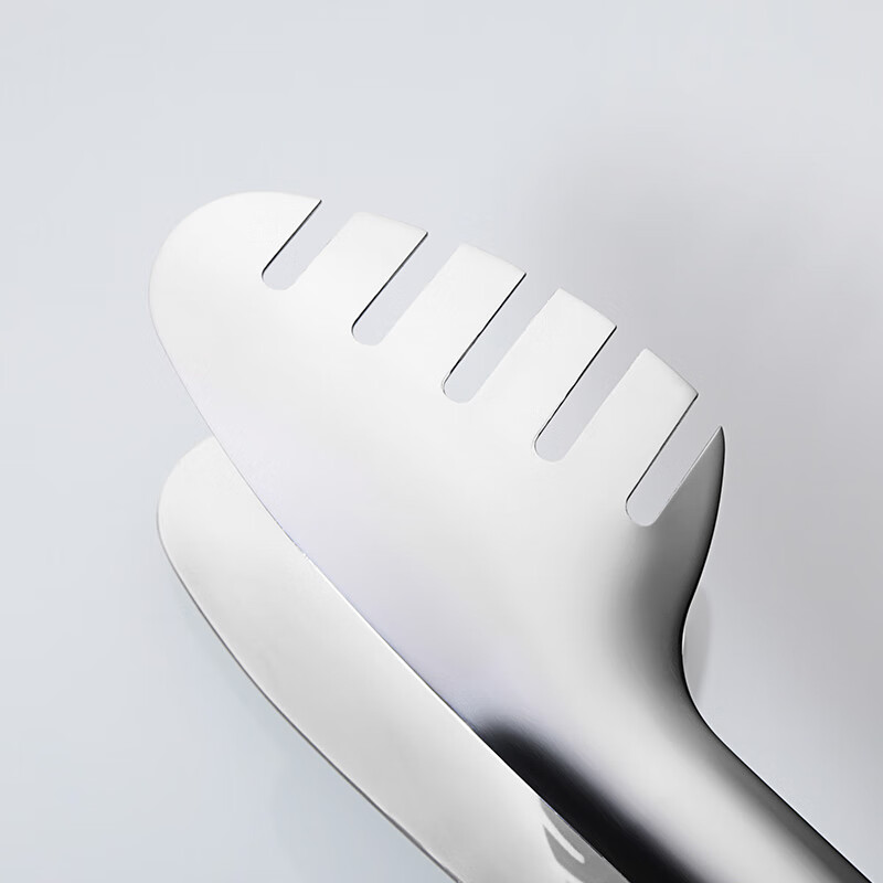 新力士自助餐不锈钢单牙月形食物夹MBT205高清大图