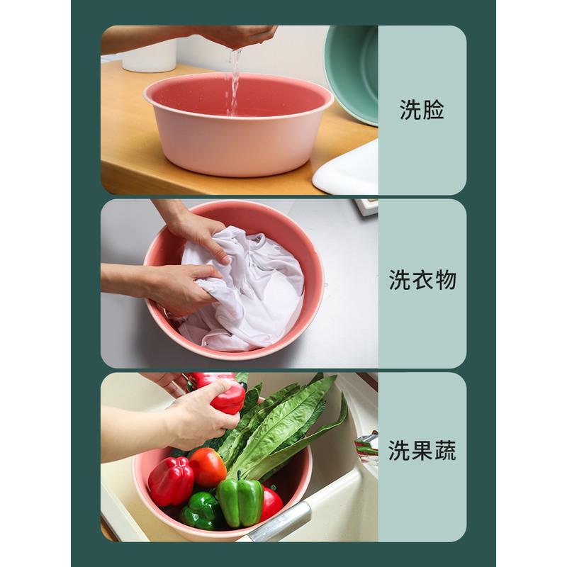小号蓝色 居家家脸盆家用加厚耐用塑料盆大号婴儿洗屁屁学生宿舍用洗脸盆子