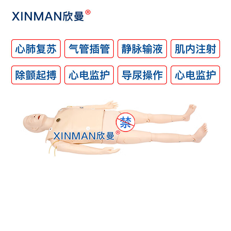 欣曼科教 心肺复苏及除颤模拟人 含AED自动体外模拟除颤仪 有线版XM-ALS700C高清大图