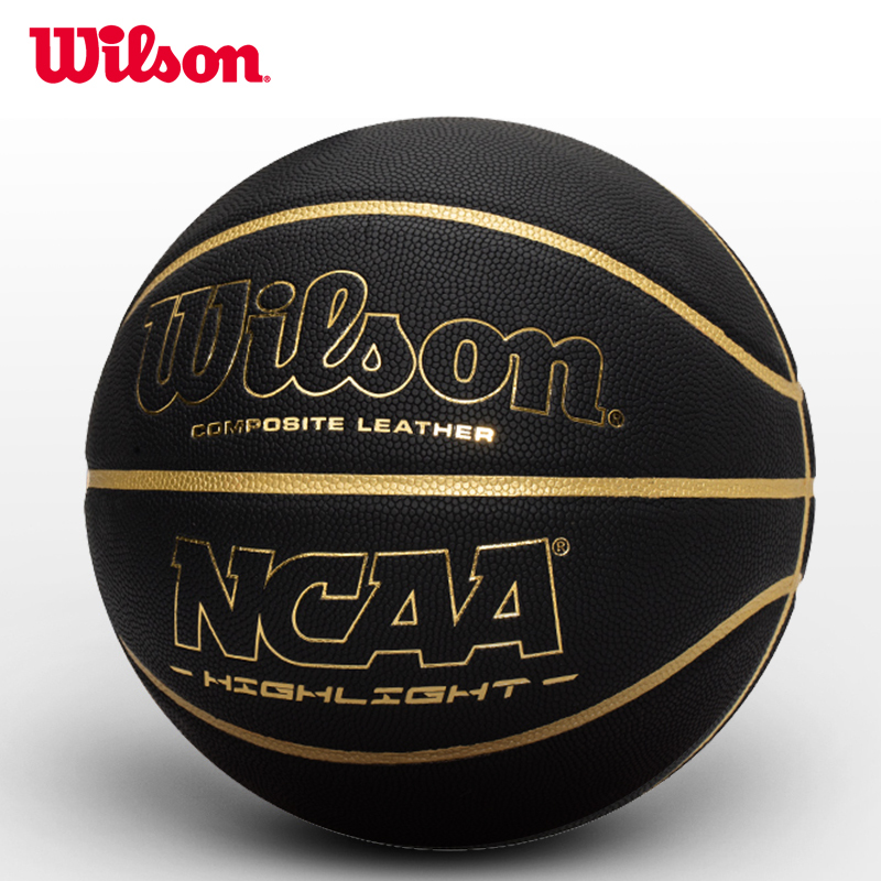威尔胜(Wilson)篮球WTB067519IB07CN黑金色NCAA系列 PU材质 七号篮球 室内室外通用篮球
