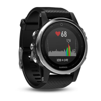 GARMIN佳明fenix飞耐时5S 心率GPS登山游泳户外跑步运动100m防水功能手表蓝牙（5S中文银黑普通）
