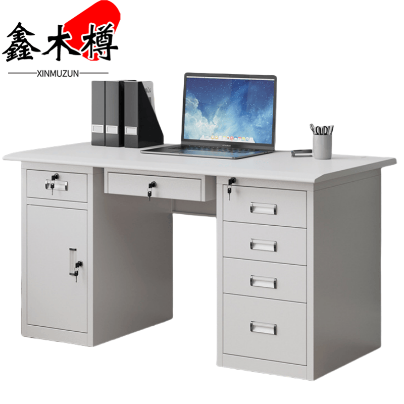 鑫木樽钢制办公桌1.2m张高清大图