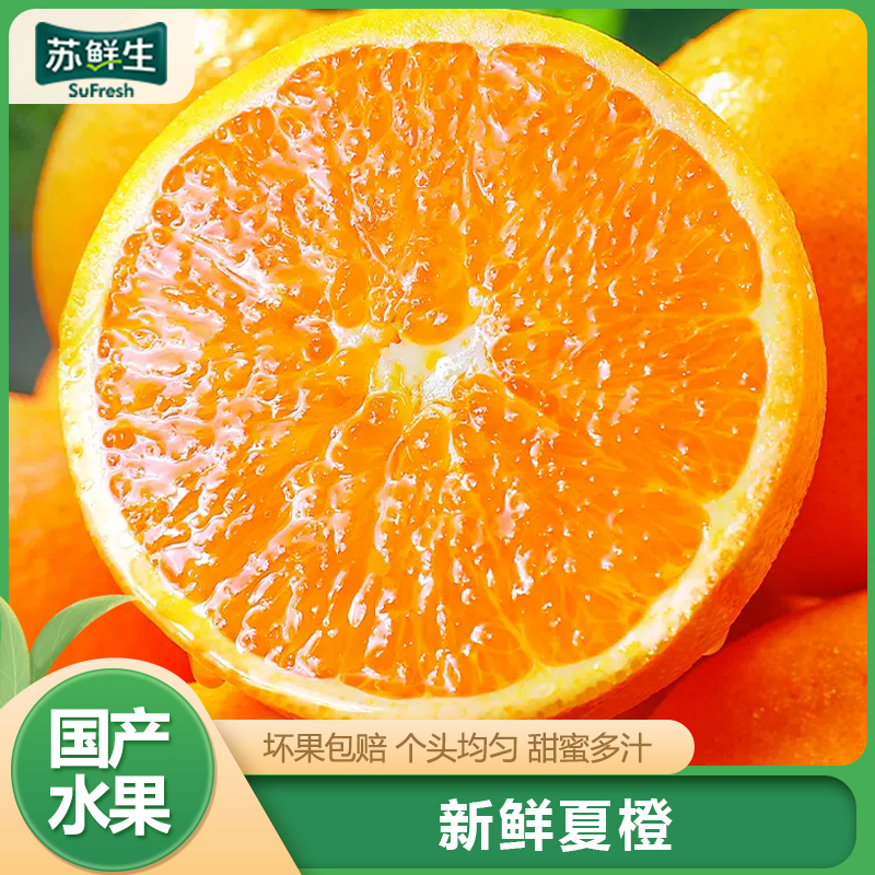 [苏鲜生]彩箱装 广西桂林夏橙 9斤 大果 单果75mm以上 新鲜橙子应当季水果
