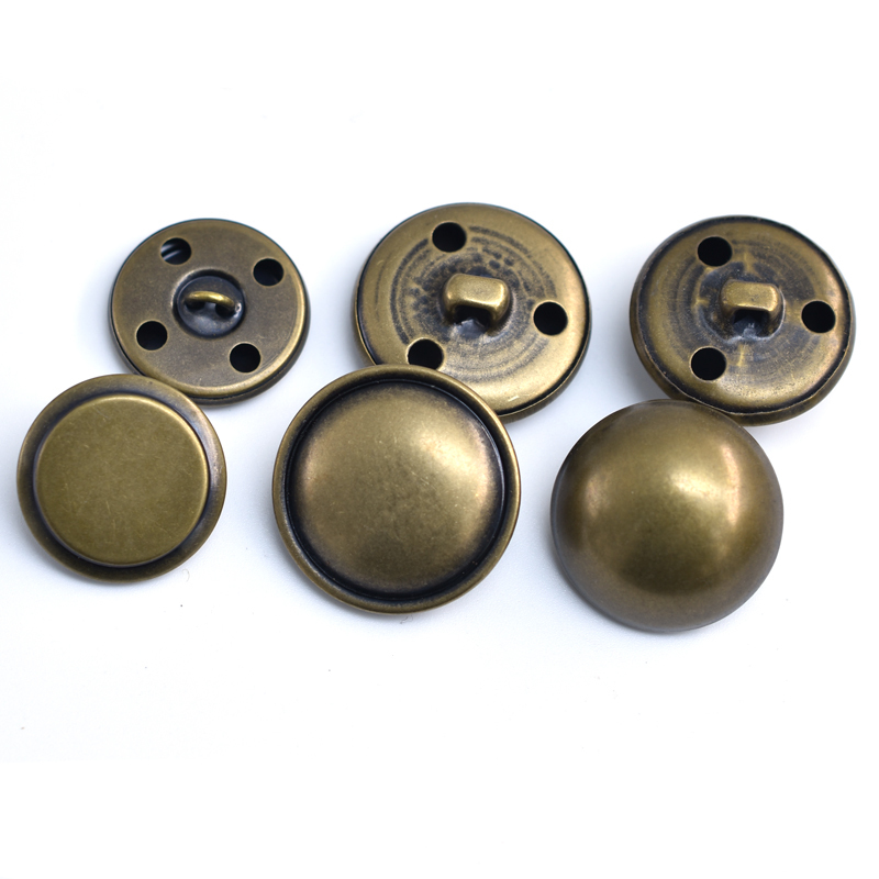 特价金属纽扣高档圆形复古铜夹扣蘑菇男女扣子外套大衣英伦风百搭