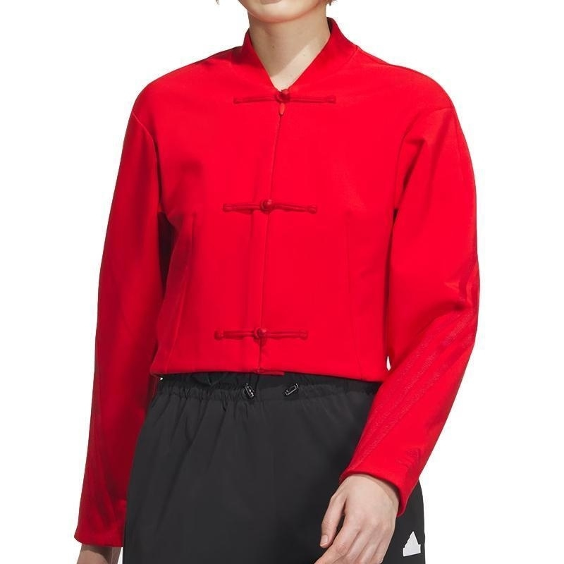 adidas/阿迪达斯外套女子中式短款休闲透气立领夹克 JF6664 C