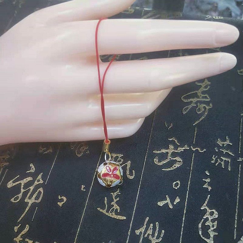 手机挂件绳香囊球吊坠香丸球挂饰小挂件可爱驱蚊神器镂空随身佩戴 金铃(不可打开)