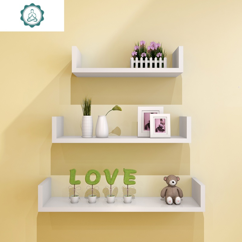 墙上置物架客厅墙壁挂墙面u型隔板搁卧室多层书架简约现代装饰架 封后