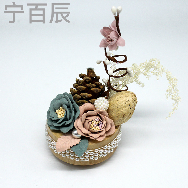 创意手工永生花音乐盒吉利博悦车载摆件装饰用品小礼物送朋友