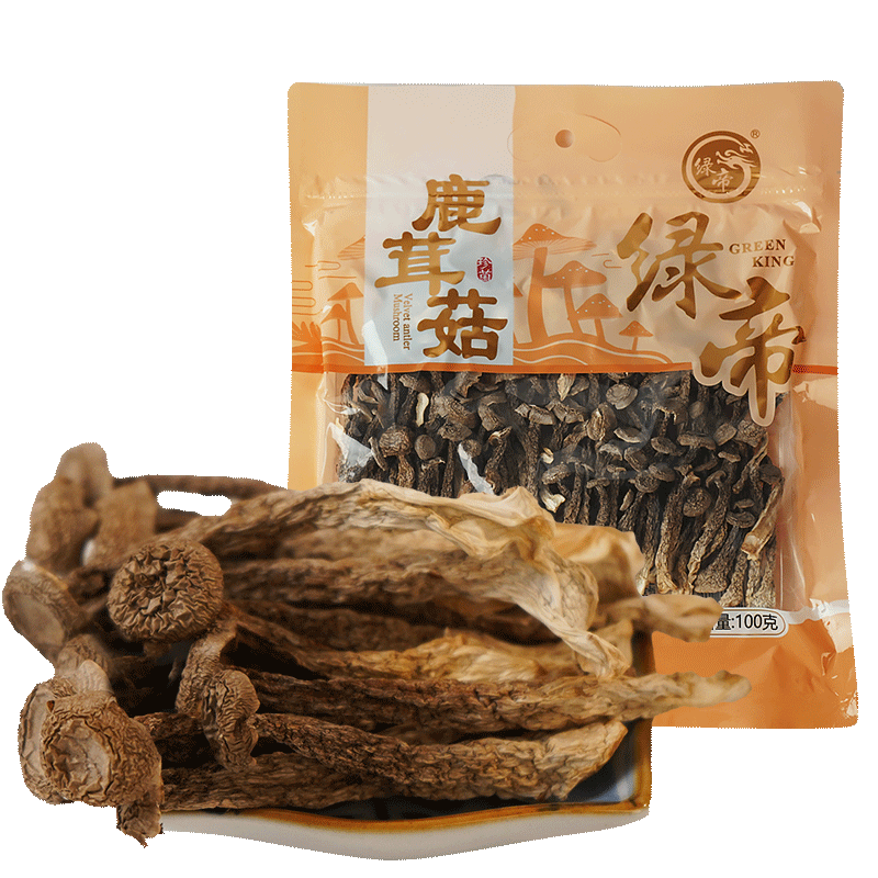 绿帝 茸菇菌食用菌菌汤古田鹿茸菇鹿茸菌特级干货100g/袋/16袋装