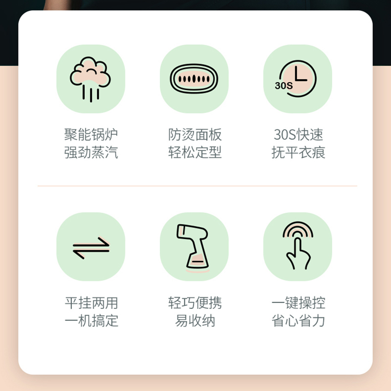 海尔(haier)手持挂烫机HY-GW2502L 平挂两用 干湿双烫 即烫即穿 轻巧便携 强劲蒸汽 防烫面板 熨斗挂烫机