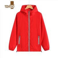 YANXU反光条风衣拉链外套定制工作服防风防水广告衫工装制服印LOGA M 红色950款