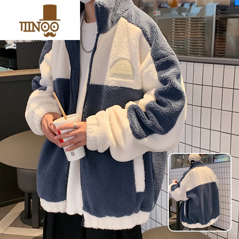 YANXU羔绒外套男士加绒加厚棉衣款男装冬天情侣晋江棉服棉袄子 2XL推荐140-160斤 11雾霾蓝
