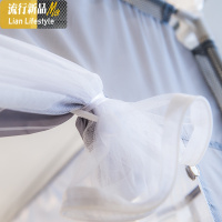 新款蚊帐家用蒙古包儿童防摔1.5米1.8m1.2床宿舍支架纹账2.0双人 三维工匠