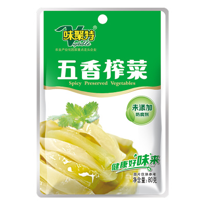 味聚特 五香榨菜 80g 儿童榨菜丝咸菜下饭菜自制酱菜农家佐餐小菜