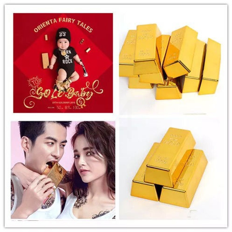仿真大金条模型装饰金块摆件土豪金创意摄影道具拍照古装搞笑金砖