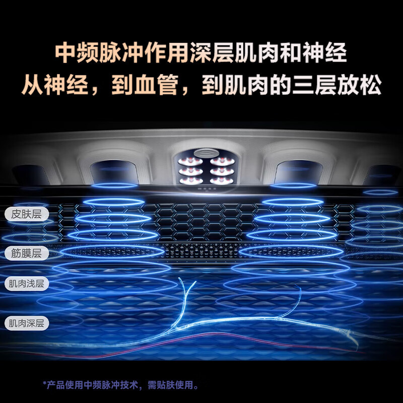 skg腰部按摩仪 揉捏缓解腰酸累 中频脉冲热敷暖宫神器护腰带 送男女朋友生日礼物 W7二代豪华月光金高清大图