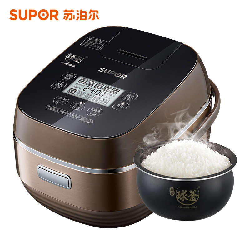 苏泊尔(SUPOR)CFXB40HZ13-130 电饭煲合金内胆球釜家用4L触摸屏IH电磁加热3-4-5人电饭锅预约功能