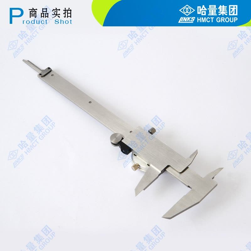 哈量连环 四用带表游标卡尺 耐磨镀铬带表游标卡尺 高碳钢卡尺 0-300_0.02mm图片