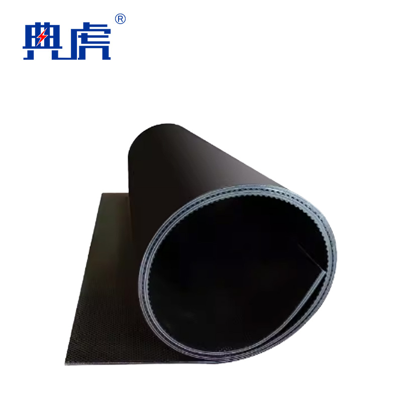 典虎 夹布塑胶垫 黑色光面+麻纹面 3mm*1m*1m 平方米高清大图