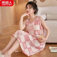 睡裙女夏季背心2023年新款无袖薄款大码学生睡衣女夏天