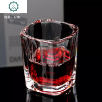 家用2二两3三两玻璃白酒杯厚底烈酒杯一口杯小四方酒吧啤酒洋酒杯 封后 [2.5两杯]105斜身杯六只玻璃杯
