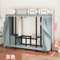 家时光免安装折叠布衣柜拉链全封闭防尘钢管加粗全钢架简易组装收纳柜子