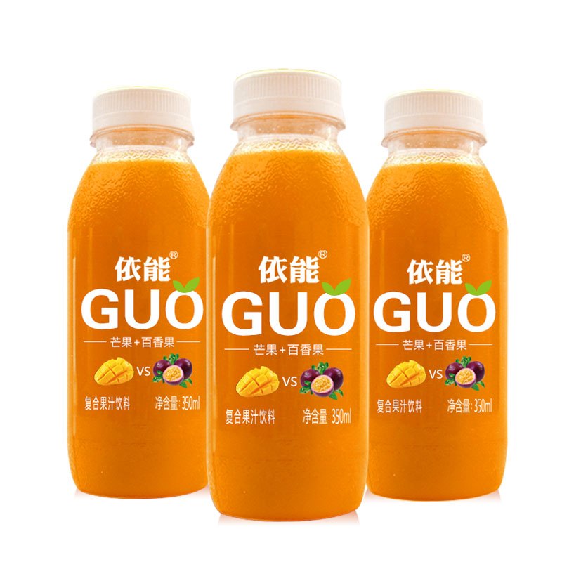 依能 GUO 芒果+百香果 复合果汁饮料 350ml*15瓶 整箱装