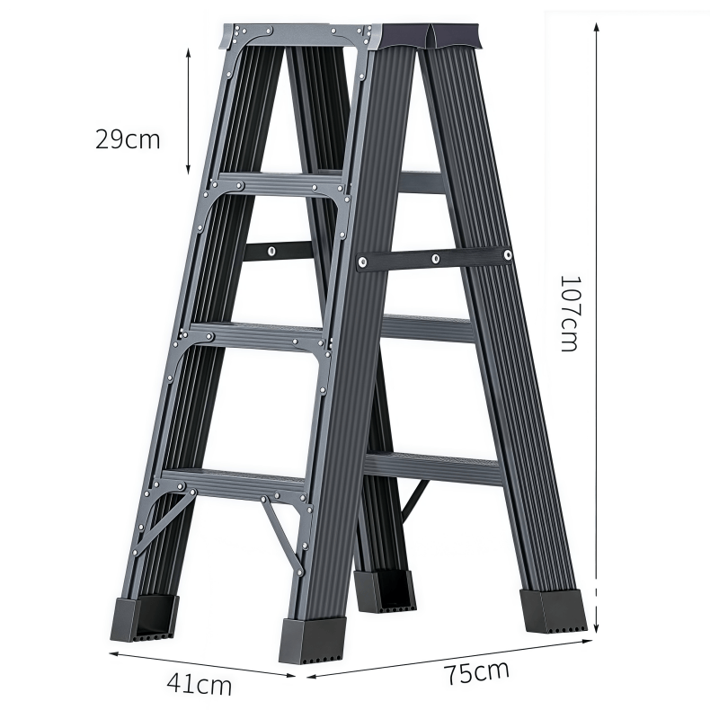 鑫木樽人字梯41*75*107cm个高清大图