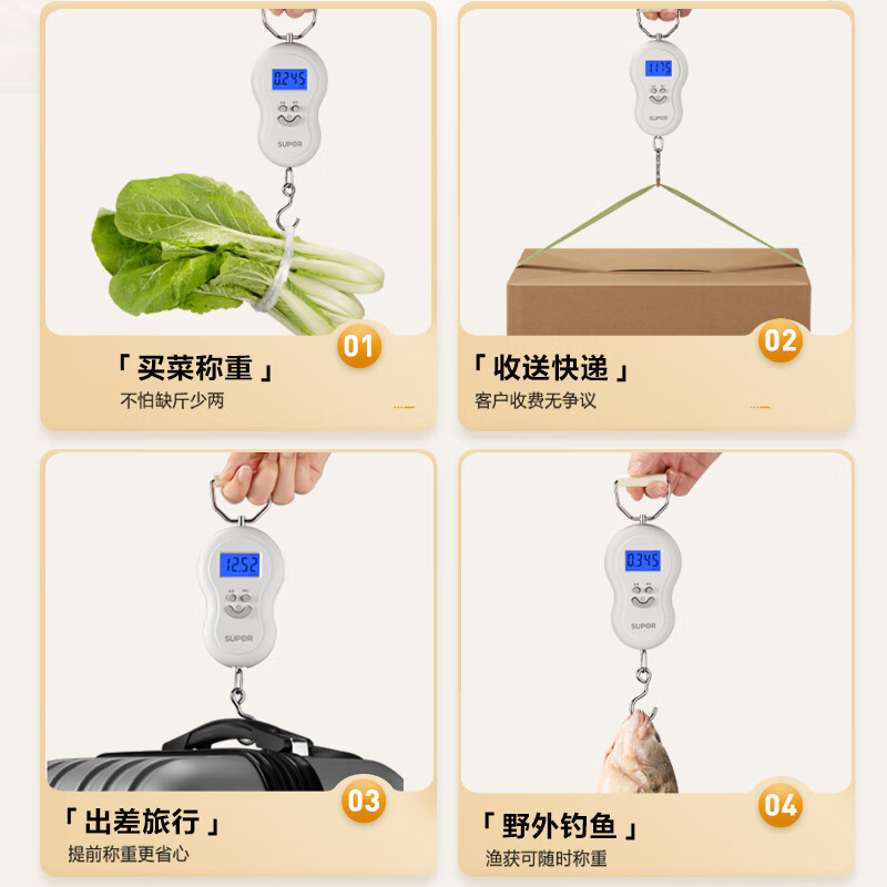 电子秤手提秤 最大承重50kg 精度0.01g;单位:个高清大图