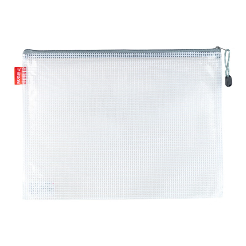 晨光 M＆G 经济型网格拉链袋 ADM94905 A4 (颜色随机) 12个/包 1包