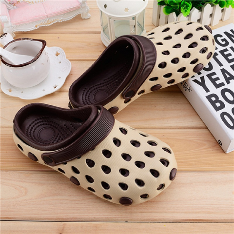 夏季大头拖鞋女双层沙滩鞋平跟花园鞋洞洞鞋女士头鞋护士鞋凉鞋