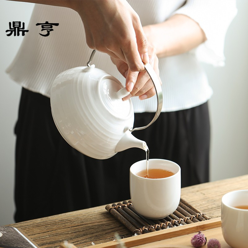 鼎亨北欧简约陶瓷凉白开冷水壶水杯组合水壶配托盘茶壶杯套装餐厅