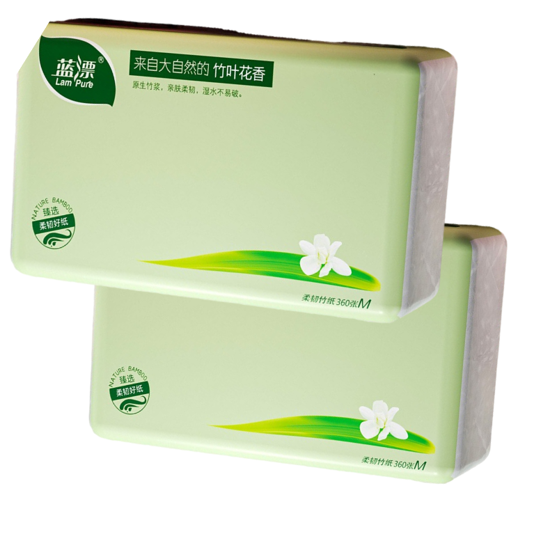 蓝漂(Lampure) 竹叶花香 153mm*190mm*360张(4层) 5包*1提 抽纸 (计价单位:提)白色