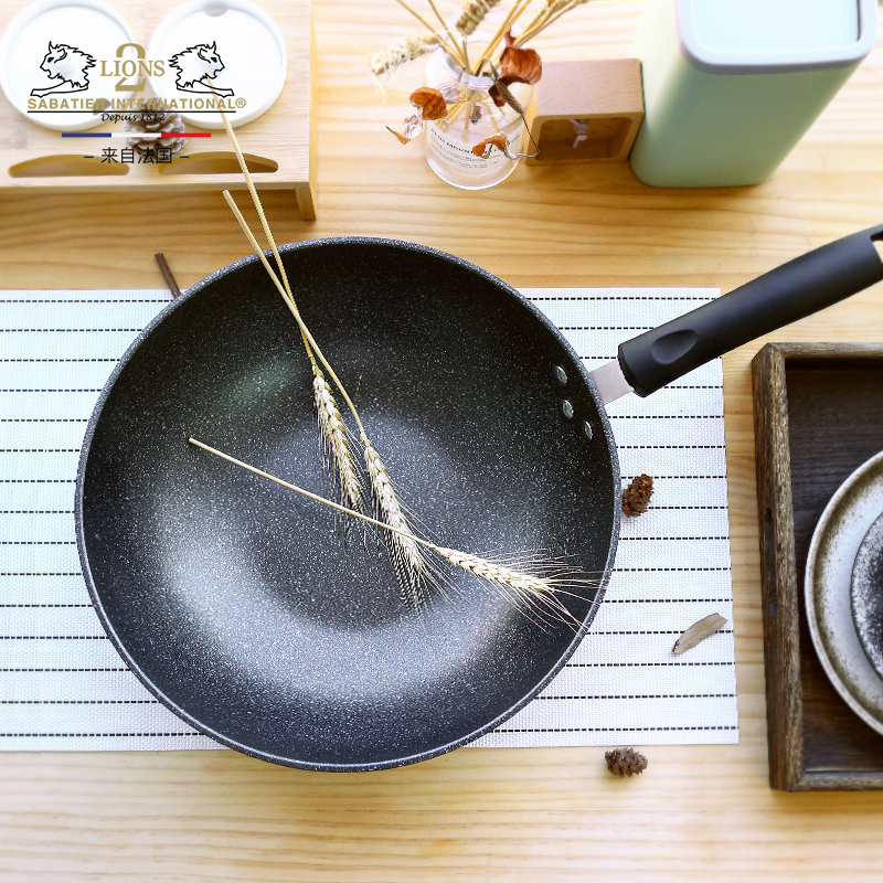 Sabatier赛巴迪中式麦饭石不粘炒锅30cm