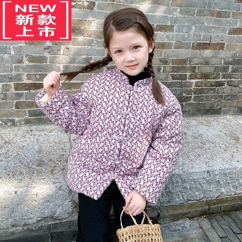 可莉允儿童手工棉花棉袄女童冬季加厚保暖防寒中国风唐装改良宝宝拜年服棉服图片