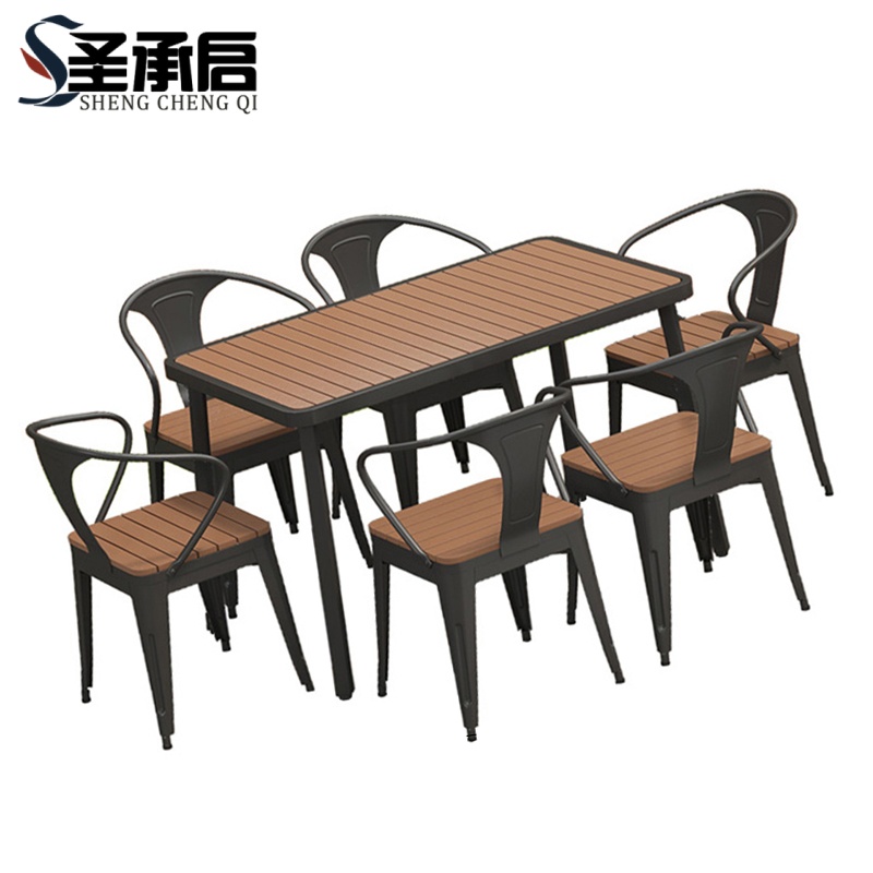 圣承启 桌椅 140cm+六椅 套高清大图