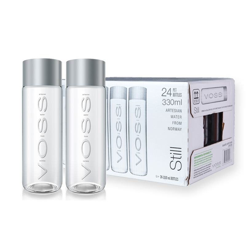 VOSS 芙丝饮用天然泉水(不含气)ST 330ml*24 塑料瓶 挪威进口饮用水