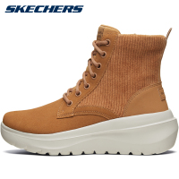 Skechers斯凯奇加绒拼接保暖中筒靴雪地靴时尚高帮马丁靴女鞋子667500