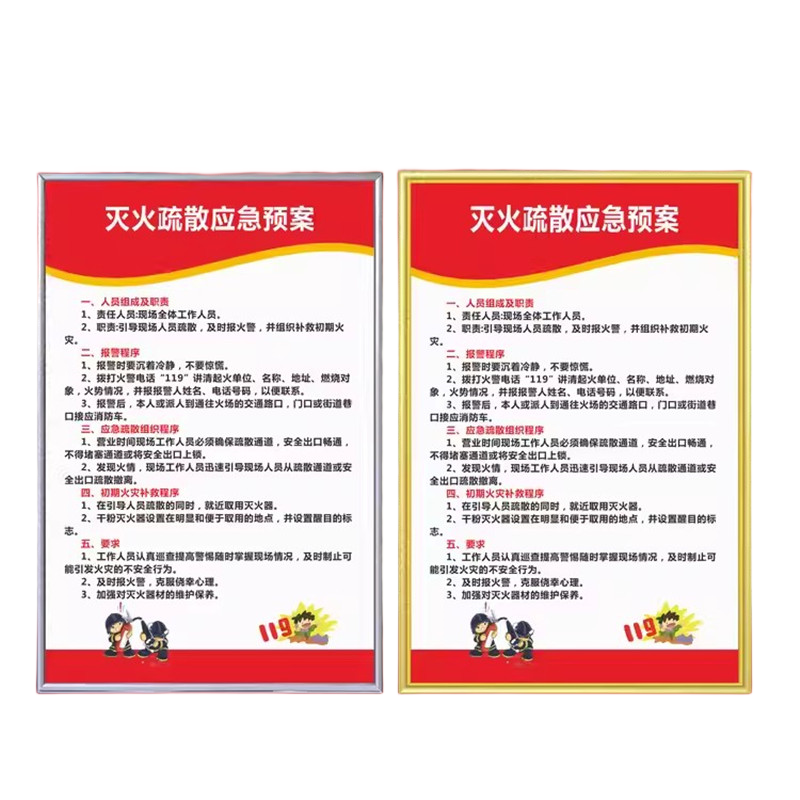 迅迈 (人员架构图2张贴纸)50x70cm消防四个能力制度三个提示消防安全管理KTV 酒店消防检查制度订做高清大图