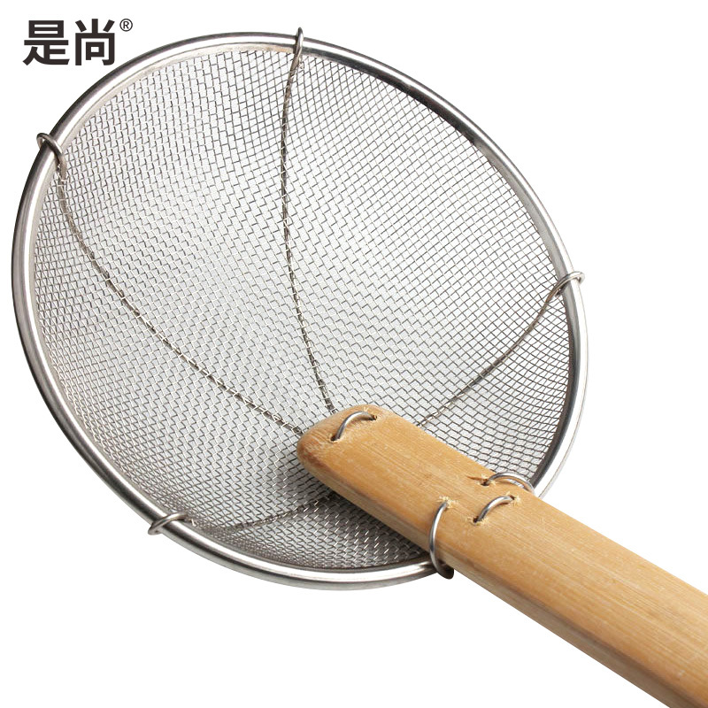 是尚 捞篱 木柄笊篱滤网 5个装 F钢网厘6寸20CM