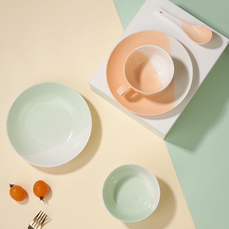 多样屋tayohya悠活高温色釉中餐具16件套lx