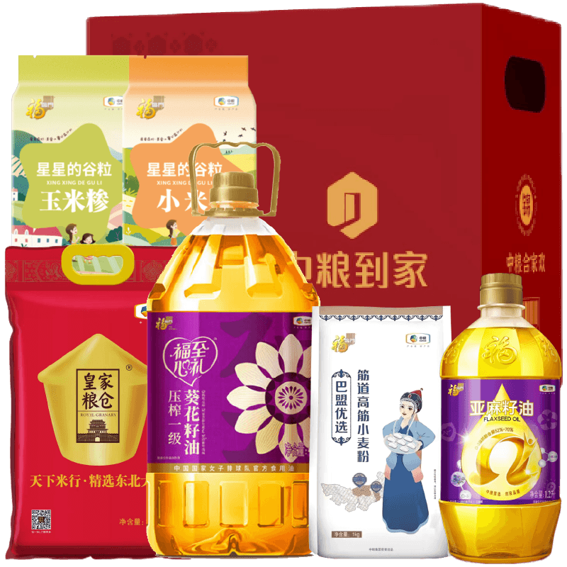 金龙鱼 中粮到家-福满仓-粮油礼包 4.5kg+5.2L 员工必备福利 企业礼品中粮礼包