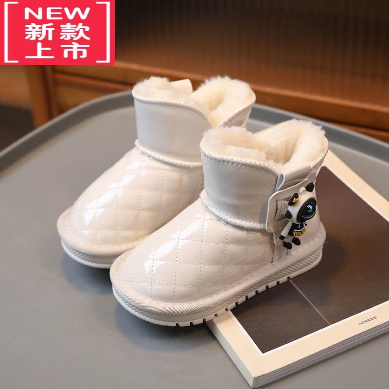 可莉允儿童雪地靴防水女童靴子冬季男童加厚棉鞋冬鞋加绒雪地棉保暖图片