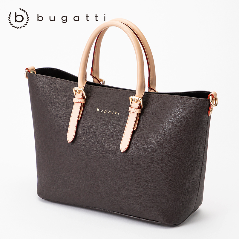 bugatti 德国轻奢品牌 女士简约斜跨手提包女时尚新款内胆水桶包欧美休闲女士包包大容量经典简约